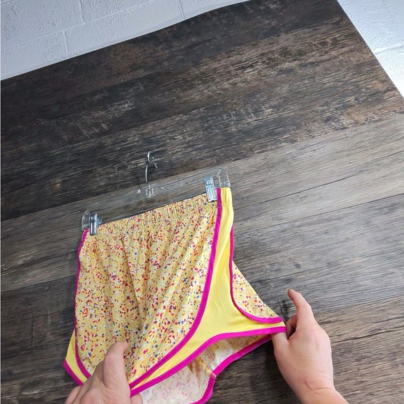 Nike Yellow and Pink Women's Athletic Shorts - Picture 2 of 11